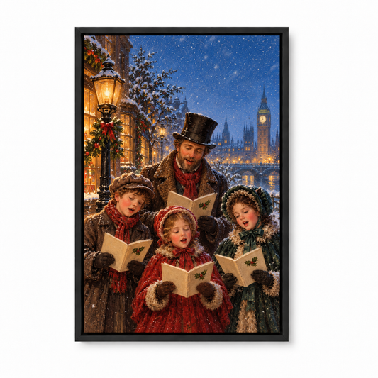 Victorian Christmas Carolers — Black Frame finish product view | AUSJOJO