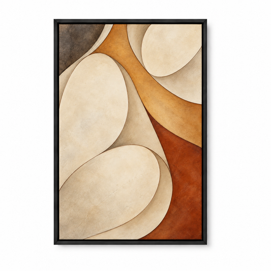 Ivory Organic Teardrop Abstract — Black Frame finish product view | AUSJOJO