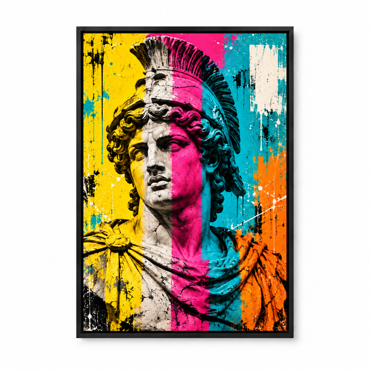 Classical Helmet Bust Pop Art — Black Frame finish product view | AUSJOJO