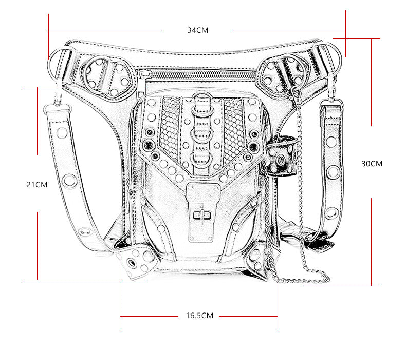 Steampunk Vintage Motorcycle Bag for Women Waistpack