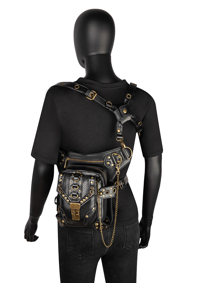 Steampunk Vintage Motorcycle Bag for Women Waistpack