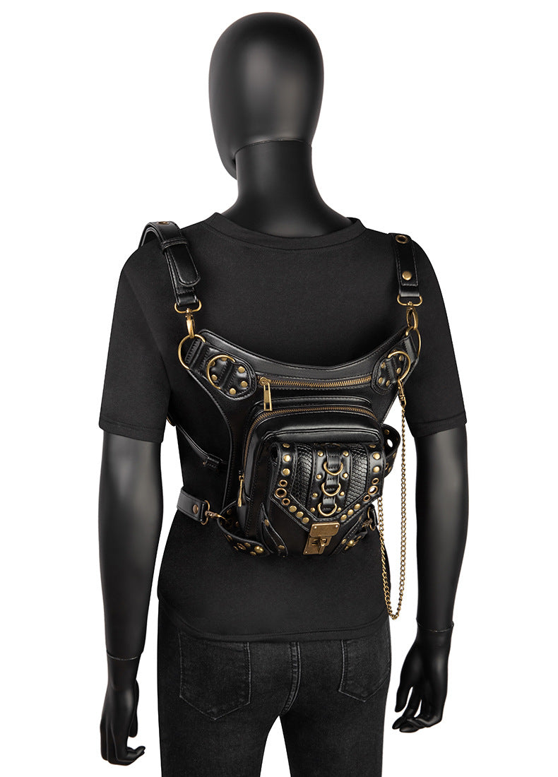 Steampunk Vintage Motorcycle Bag for Women Waistpack
