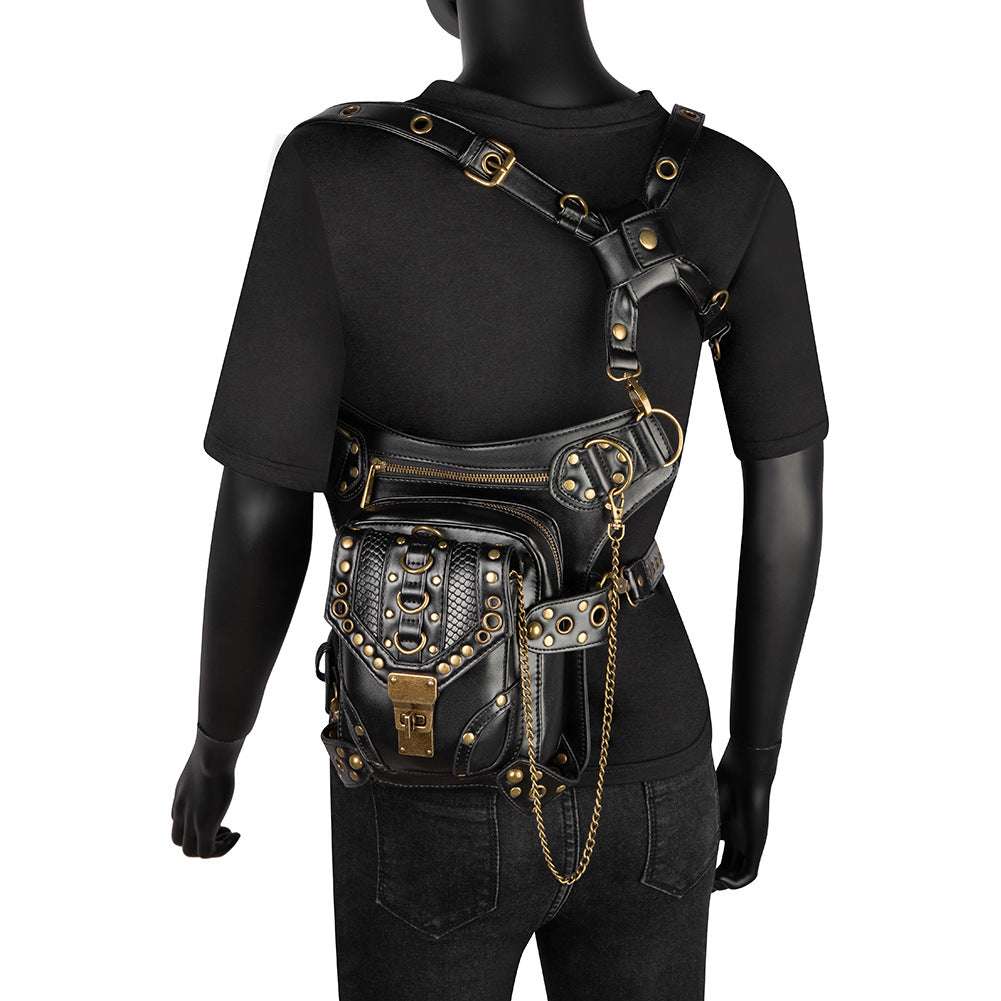 Steampunk Vintage Motorcycle Bag for Women Waistpack