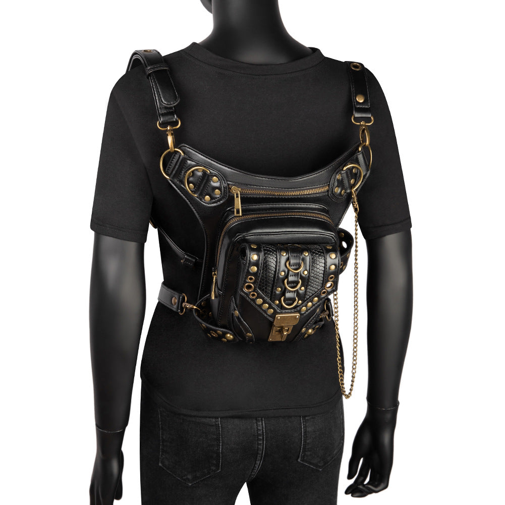 Steampunk Vintage Motorcycle Bag for Women Waistpack