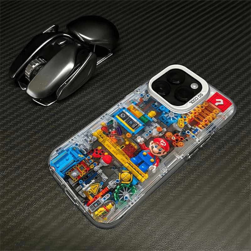 Mechanical Mario Funny Phone Case for iPhone 16 Pro Max / iPhone 14 Pro Max Phone Case