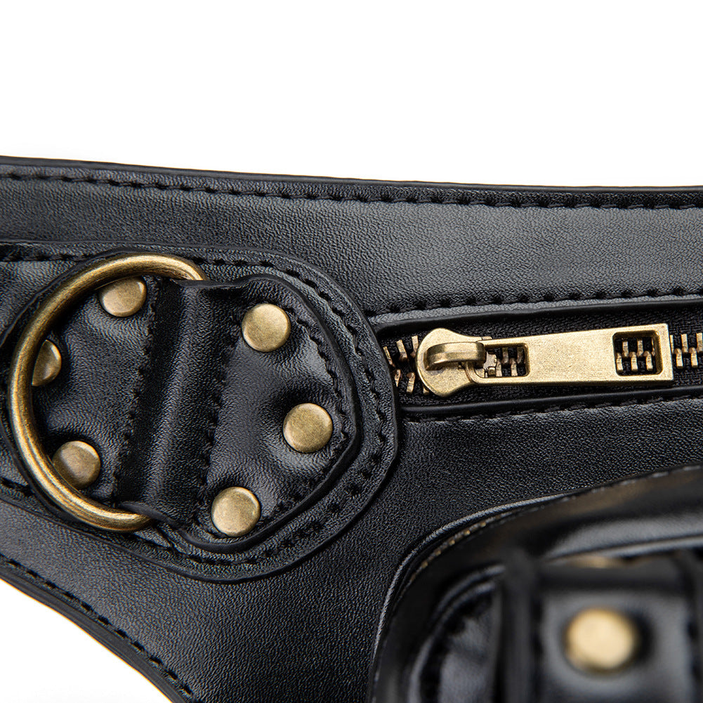 Steampunk Vintage Motorcycle Bag for Women Waistpack