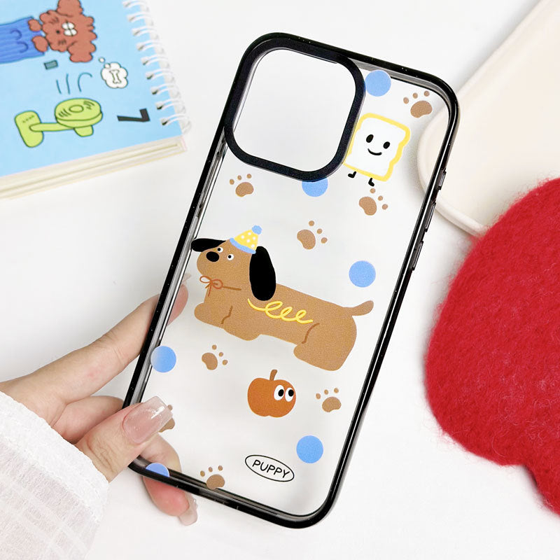 Acrylic Clear Dog Print Case for iPhone 16 Pro