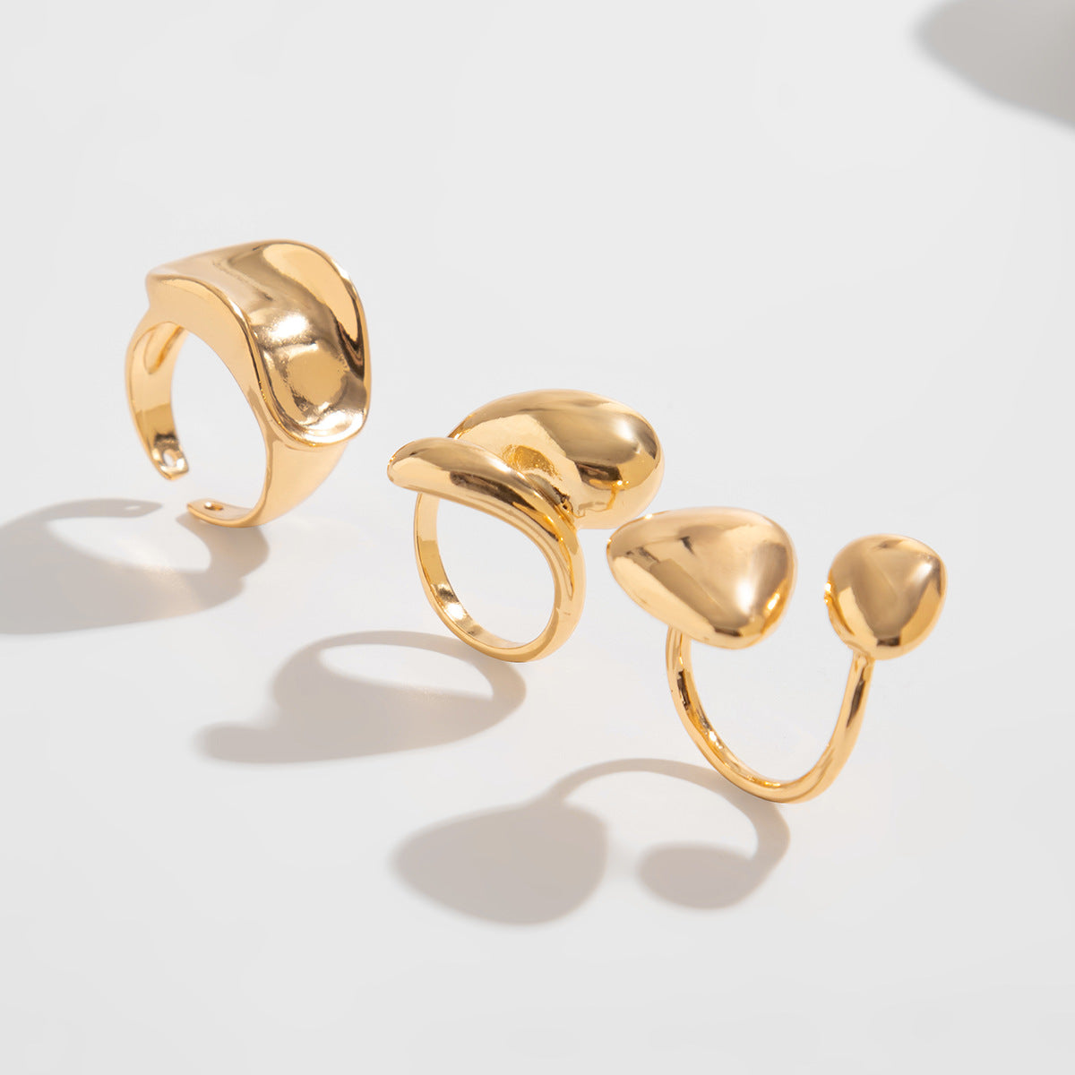 JOJOShop Asymmetric Teardrop Stackable Ring Set