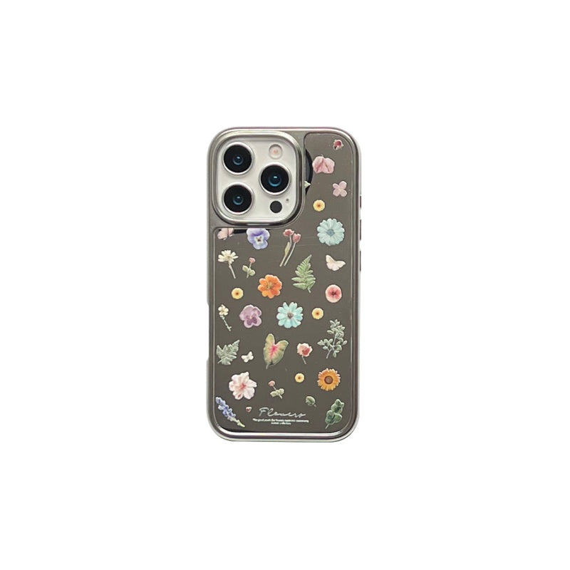 Botanical Mirror-Electroplated Mobile Phone Case for iPhone