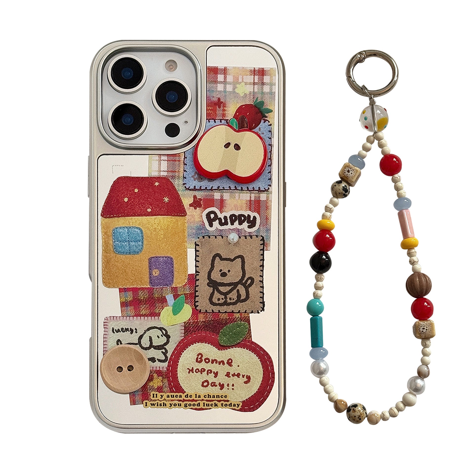 Cute Mirror iPhone 16 Case with 3D Electroplated Design