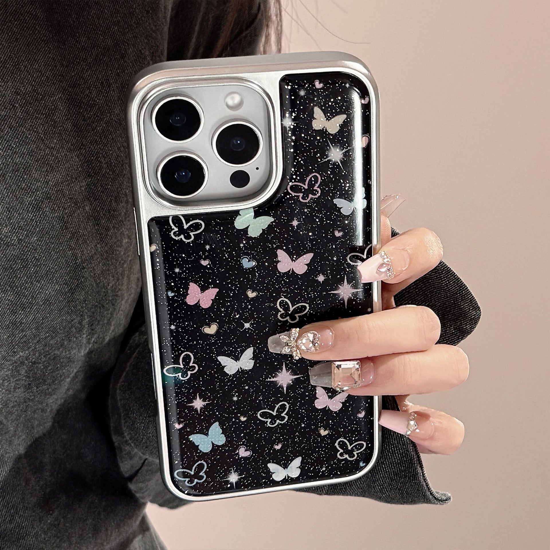 Galactic Butterfly iPhone 15 Case – Starry Dream Cover with Cosmic Charm