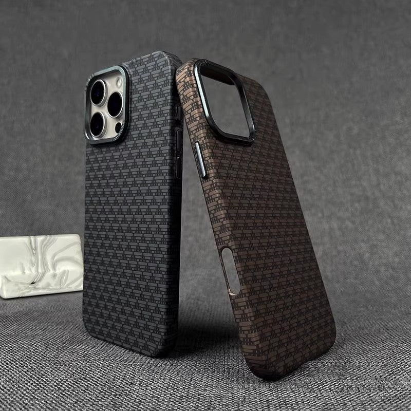 Carbon Fiber iPhone 16 Case with Geometric Triangle Texture