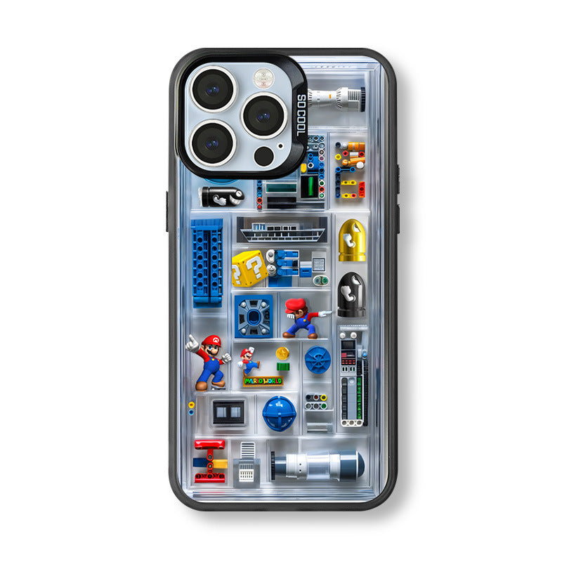 Mechanical Mario Funny Phone Case for iPhone 16 Pro Max / iPhone 14 Pro Max Phone Case