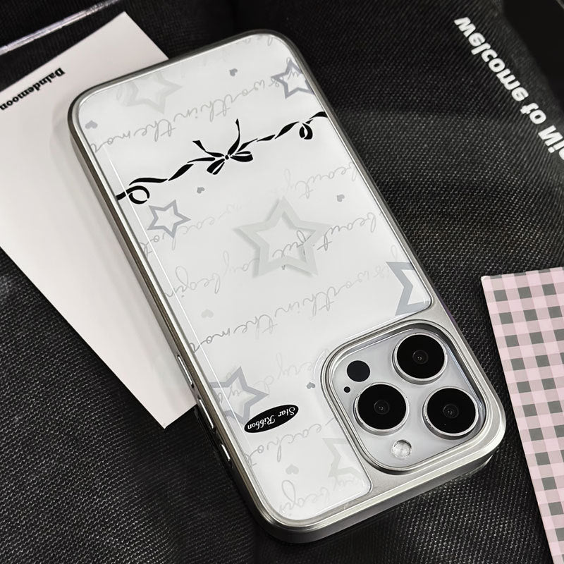 JOJOShop 3D Pentagon Star Case for iPhone 15 Pro Max – Holographic Silver Edge Armor with Military-Grade Drop Protection & Cosmic Glow