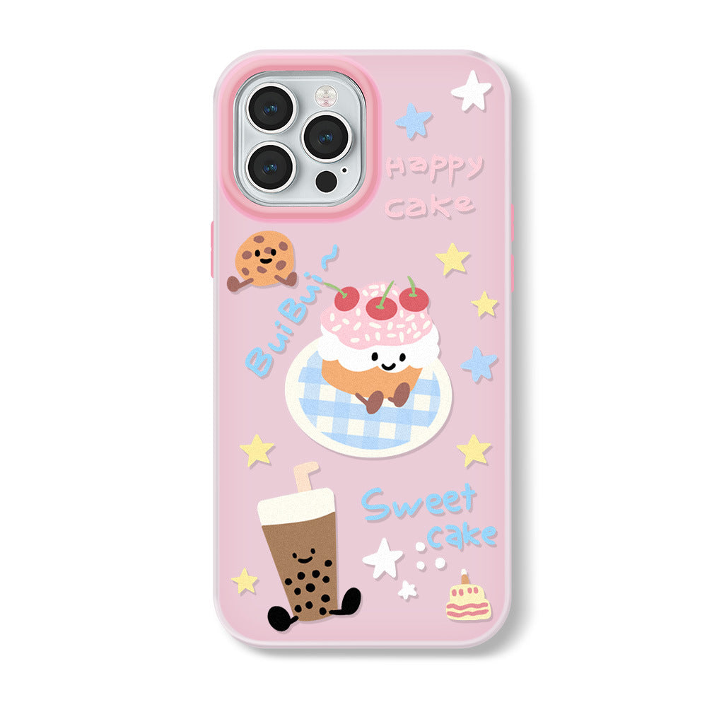 Birthday Cake Silky Jelly iPhone 16 Pro Max Case with Wrist Strap
