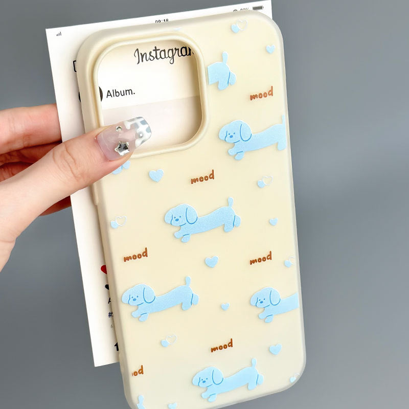 Blue Puppy iPhone 16 Pro Max Case – Silky-Touch Gel Cover with Anti-Slip Strap