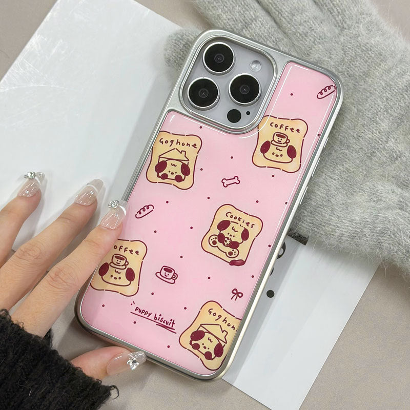 Blush Pink Epoxy iPhone 16 Pro Max Case – Mirror Silver Edges & Military-Grade Protection