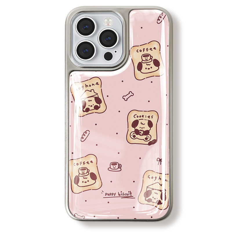 Blush Pink Epoxy Resin iPhone 16 Pro Max Case with Mirror Silver Edges