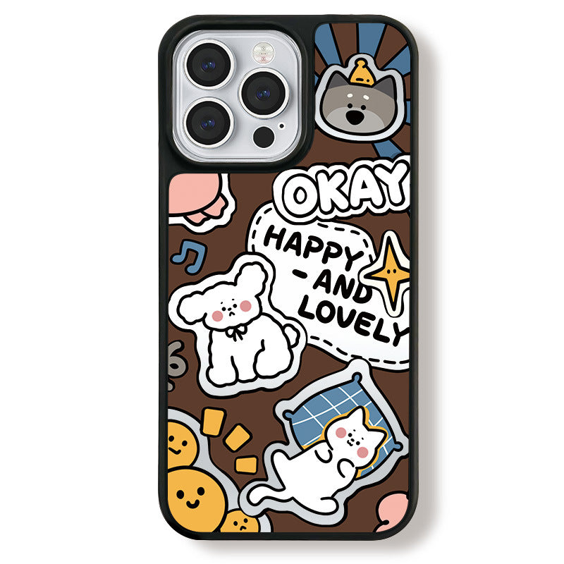 JOJOShop Cartoon Kitten Carbon Fiber Case for iPhone 15 – Adorable Aerospace-Grade Cover