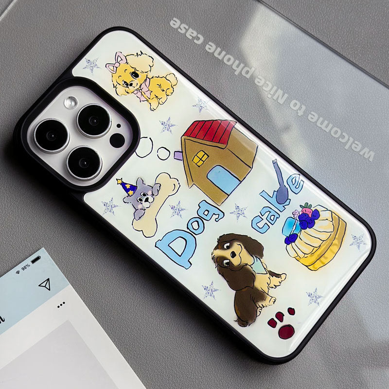 JOJOShop Cartoon Puppy Epoxy Resin Case for iPhone 14 Pro Max – Adorable Durable Phone Cover with Anti-Scratch & Shockproof Design