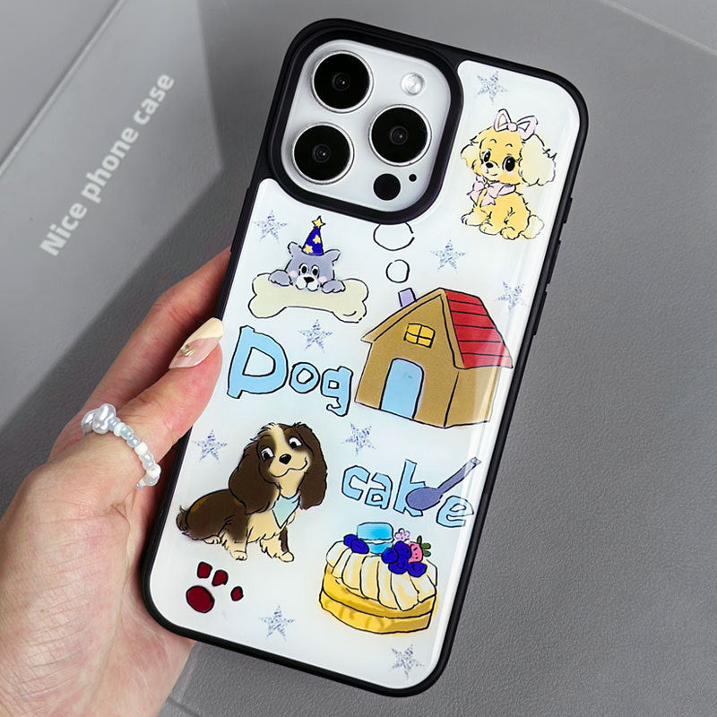 JOJOShop Cartoon Puppy Epoxy Resin Case for iPhone 14 Pro Max – Adorable Durable Phone Cover with Anti-Scratch & Shockproof Design