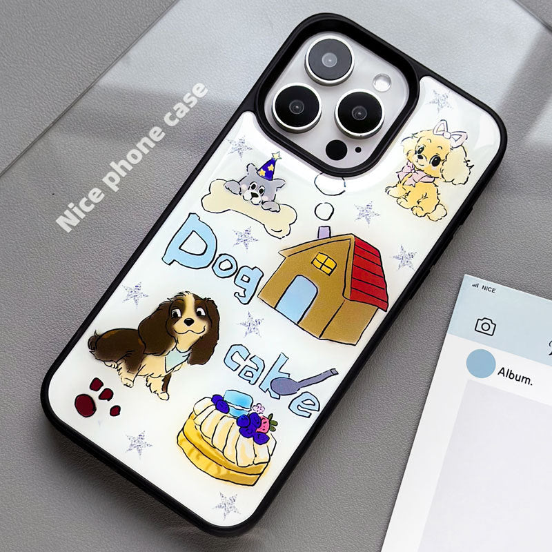 JOJOShop Cartoon Puppy Epoxy Resin Case for iPhone 14 Pro Max – Adorable Durable Phone Cover with Anti-Scratch & Shockproof Design