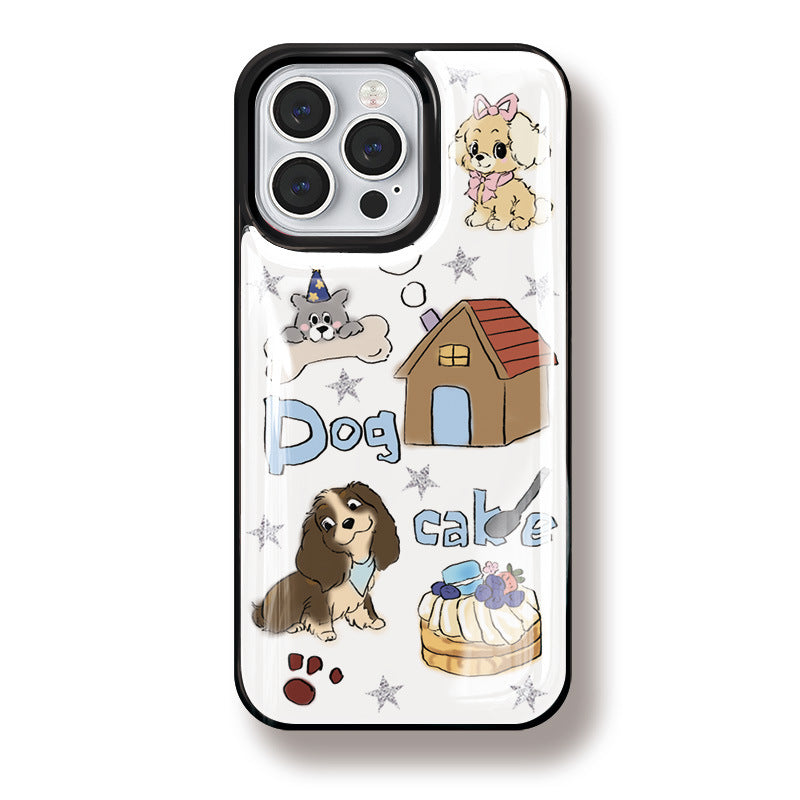 JOJOShop Cartoon Puppy Epoxy Resin Case for iPhone 14 Pro Max – Adorable Durable Phone Cover with Anti-Scratch & Shockproof Design