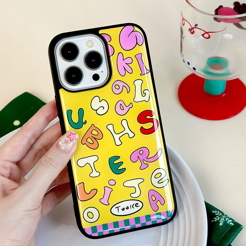 JOJOShop Custom Letter Epoxy Resin Case for iPhone 15 – Personalized Durable Cover with Handcrafted Design & Shockproof Protection