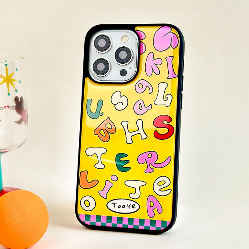 JOJOShop Custom Letter Epoxy Resin Case for iPhone 15 – Personalized Durable Cover with Handcrafted Design & Shockproof Protection
