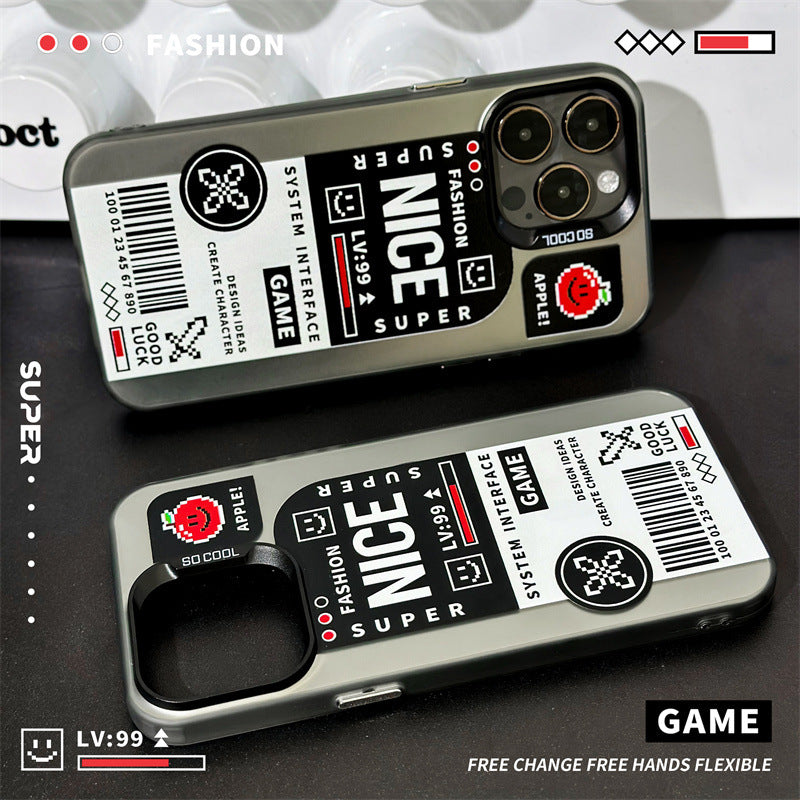 Cyber Barcode Magnetic iPhone 16/15 Case – Matte Holographic Armor with Ultra-Strong MagSafe