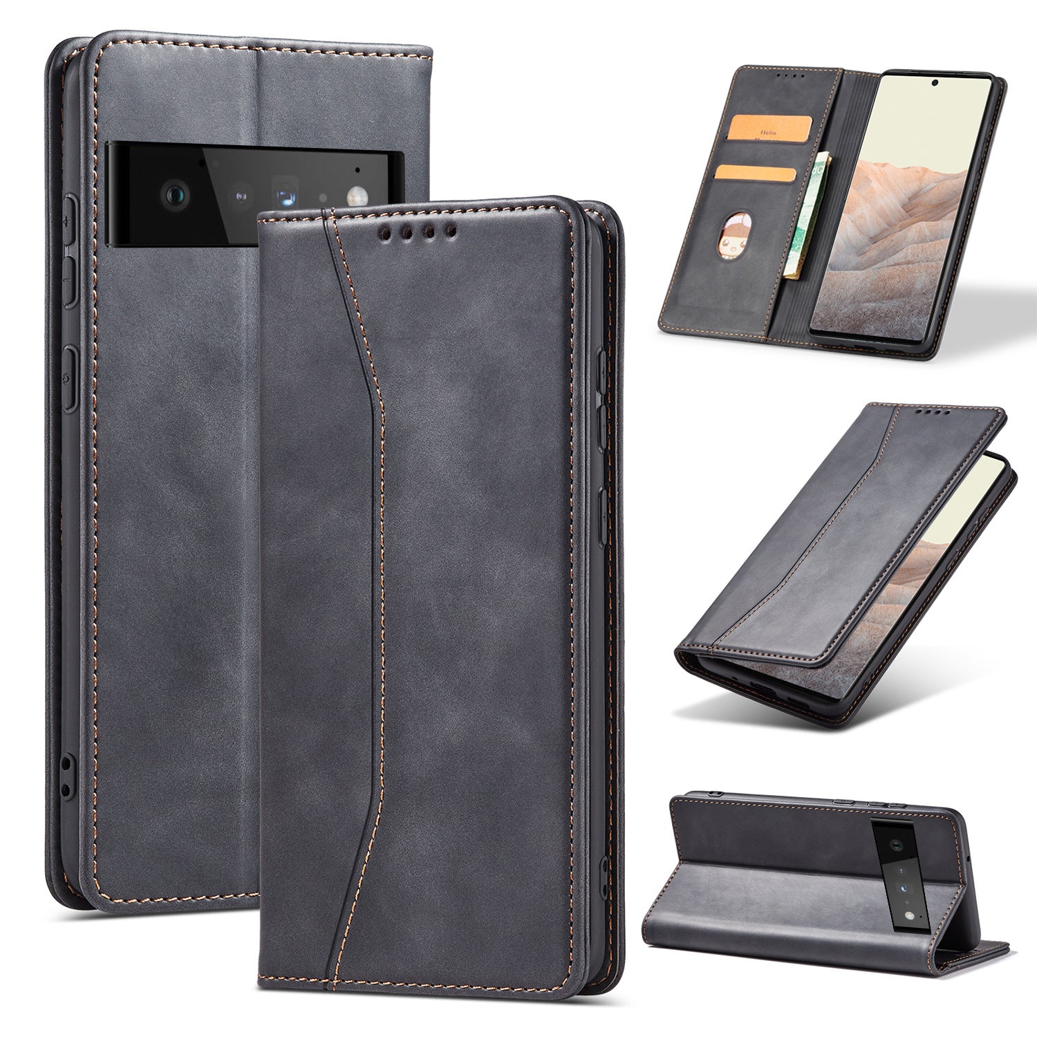 JOJOShop Magnetic Flip Cover Case for Google Pixel 7 Pro – Shockproof PU Leather with Auto WakeSleep & Military-Grade Protection