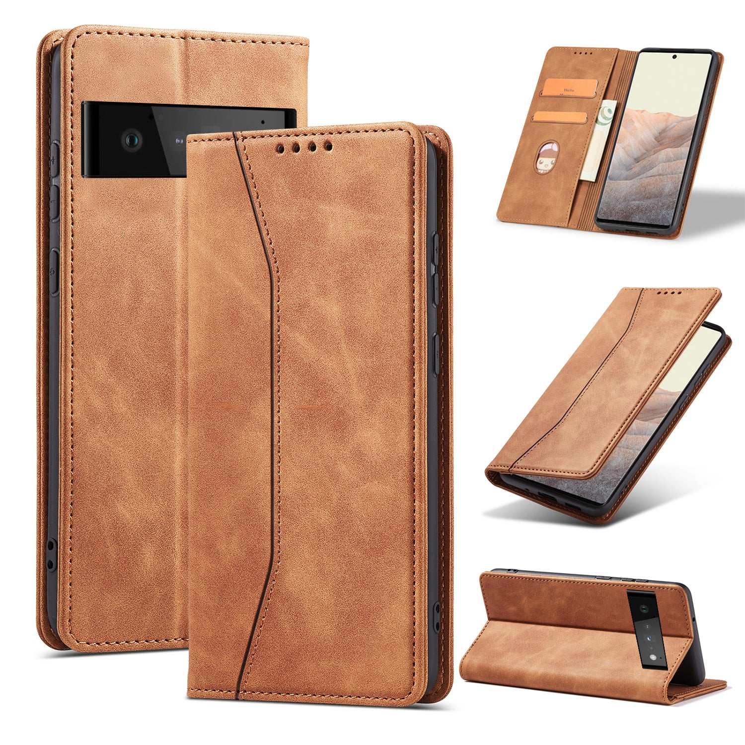 JOJOShop Magnetic Flip Cover Case for Google Pixel 7 Pro – Shockproof PU Leather with Auto WakeSleep & Military-Grade Protection