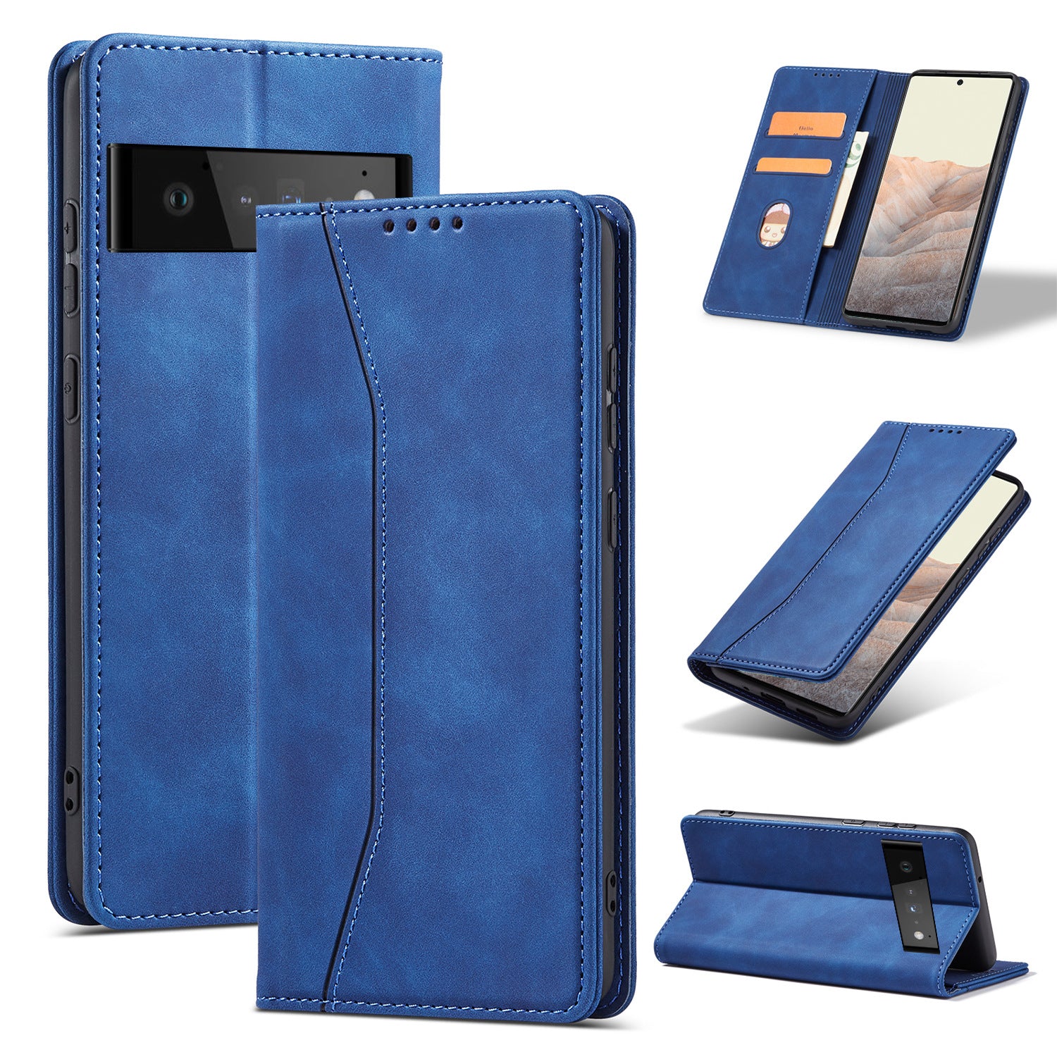 JOJOShop Magnetic Flip Cover Case for Google Pixel 7 Pro – Shockproof PU Leather with Auto WakeSleep & Military-Grade Protection
