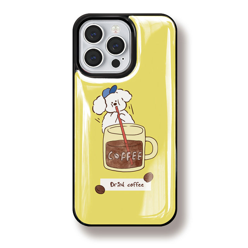 JOJOShop Sunny Glow Epoxy Resin Case for iPhone 16 Pro Max – Vibrant Yellow Shockproof Cover with