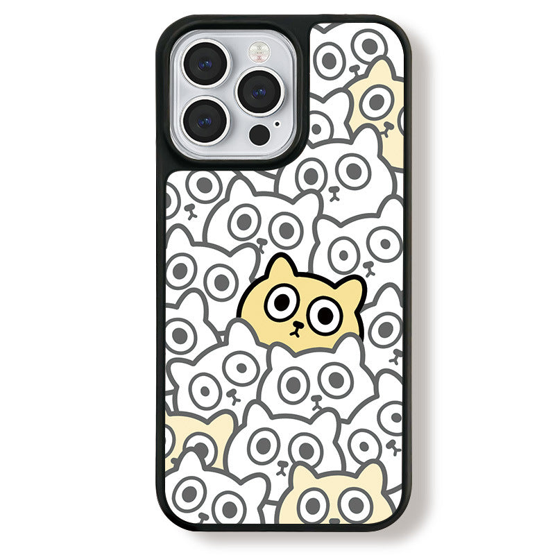 Matte Carbon Fiber iPhone 16 Pro Max Case with Cartoon Dog
