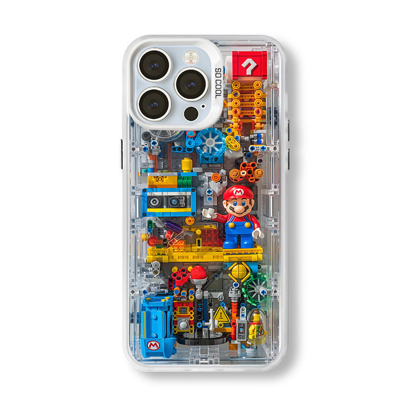 Mechanical Mario Funny Phone Case for iPhone 16 Pro Max / iPhone 14 Pro Max Phone Case