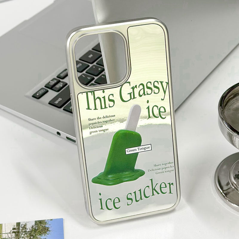 Mint Ice Cream Mirror iPhone 15 Pro Max Case – Magnetic Electroplated Cover