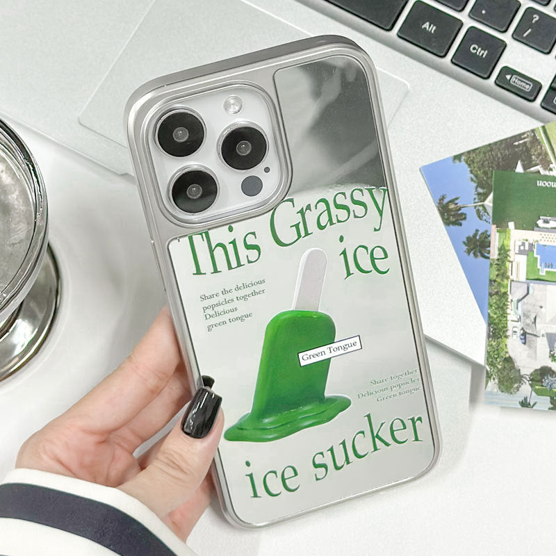 Mint Ice Cream Mirror iPhone 15 Pro Max Case – Magnetic Electroplated Cover