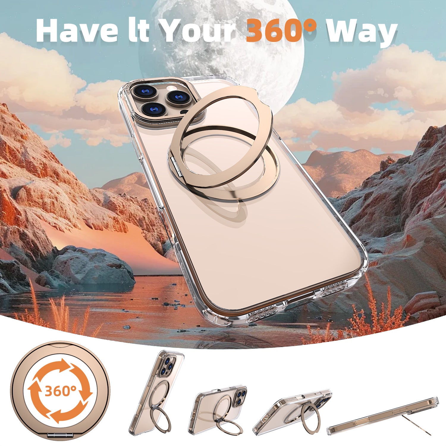Original Magnetic 360° Rotating Stand Phone Case for iPhone 16 Pro Max