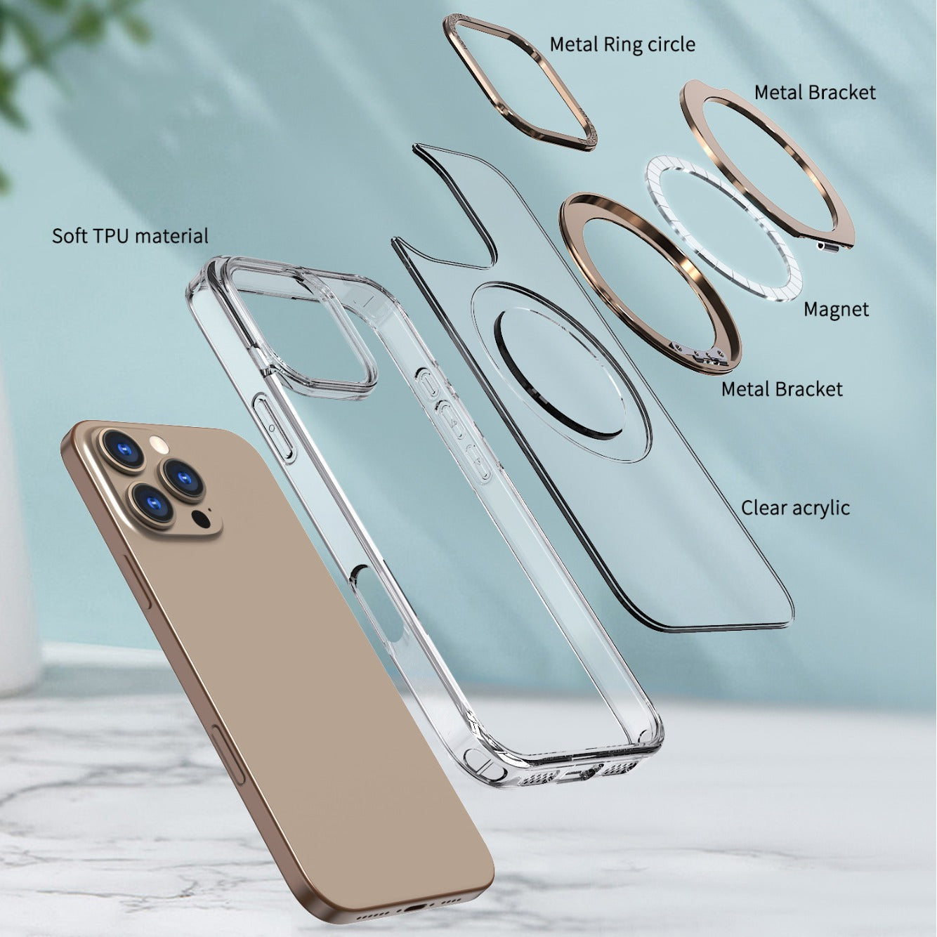 Original Magnetic 360° Rotating Stand Phone Case for iPhone 16 Pro Max