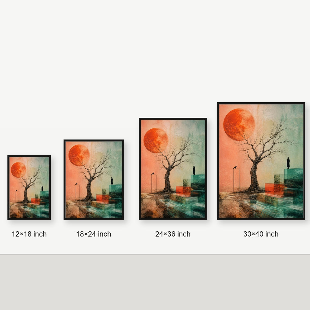 Silent Threshold Surreal Tree Floating Frame Wall Art - 06