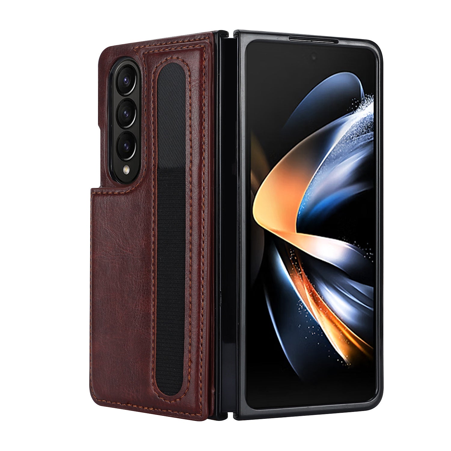 Premium Leather Galaxy Z Fold6 Case with Dual Magnetic Clasps & Built-In S Pen Slot – Slim Protective Cover