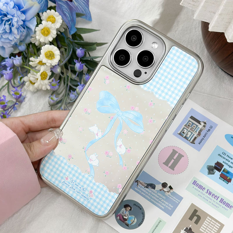 Royal Blue 3D Bow iPhone 15 Pro Max Case – Satin MagSafe Cover for Elegant Girls