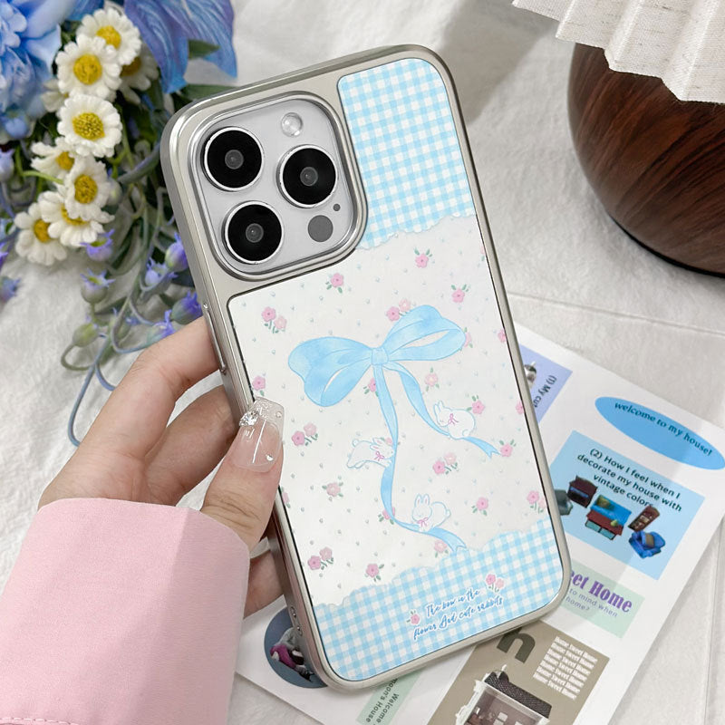 Royal Blue 3D Bow iPhone 15 Pro Max Case – Satin MagSafe Cover for Elegant Girls
