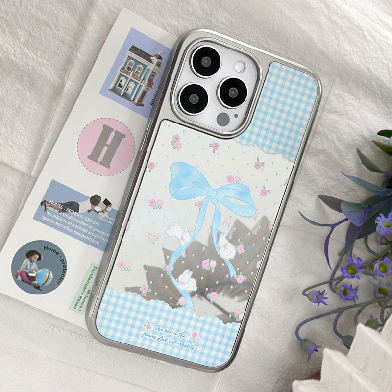 Royal Blue 3D Bow iPhone 15 Pro Max Case – Satin MagSafe Cover for Elegant Girls