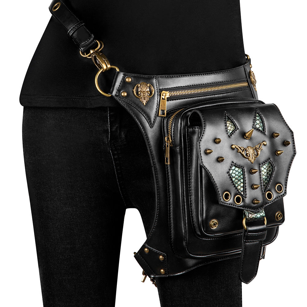 Steampunk Vintage Motorcycle Bag for Women Waistpack