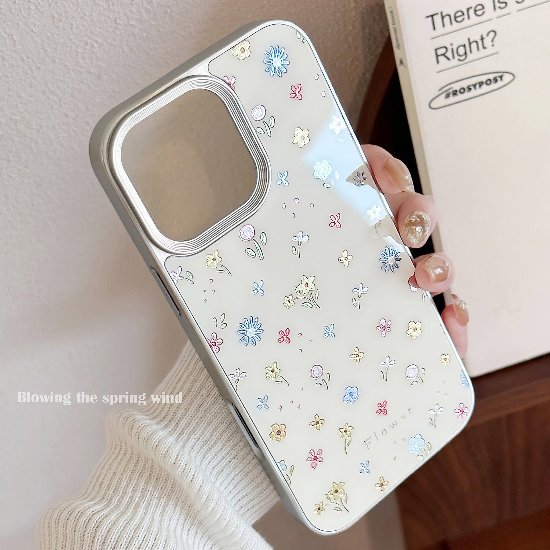 Whimsical Flower iPhone 16 Case – Rainbow Gilded Petal Cover