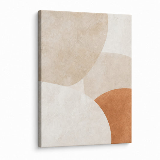 Creamy Japandi Plaster Semicircles Canvas Wall Art - neutral wall art by AUSJOJO