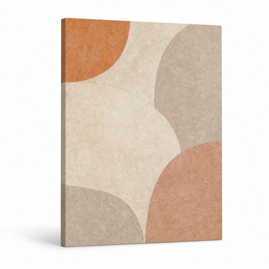 Creamy Japandi Raw Sand Geometric Canvas Wall Art - neutral wall art by AUSJOJO
