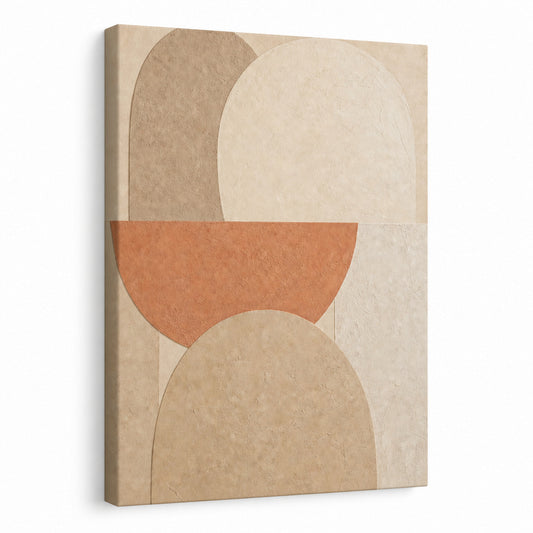 Creamy Japandi Terracotta Arches Canvas Wall Art - neutral wall art by AUSJOJO